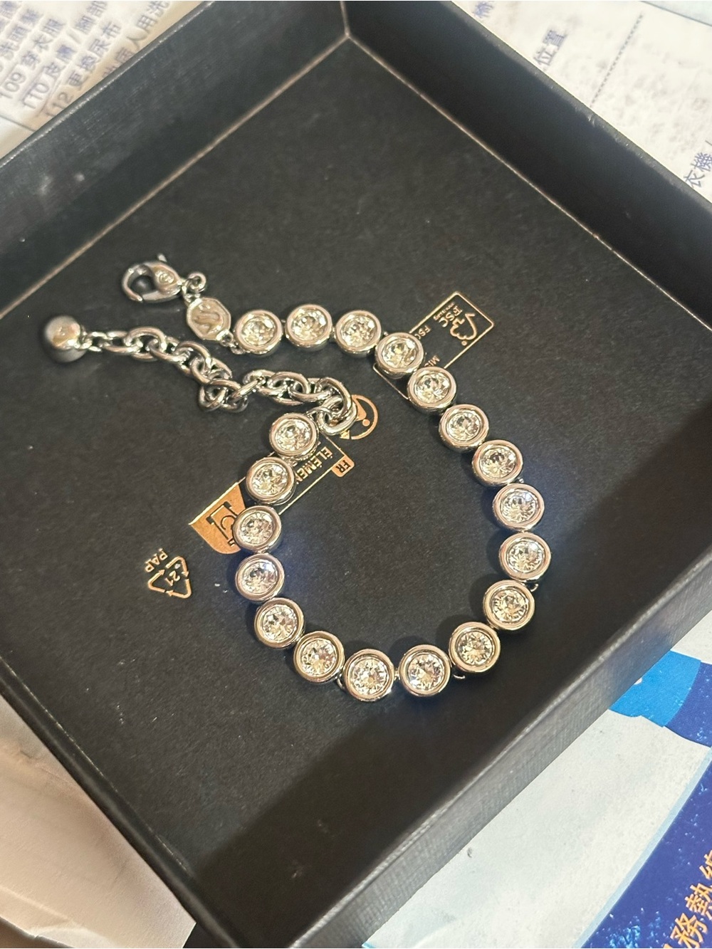 Swarovski Silver Crystal Tennis Bracelet - Elegant Clear Stones